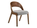 Runyon Modern Walnut & Grey Fabric Dining Chair (Set of 2)