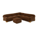 Crockett - Modern Brown Fabric Sectional Sofa