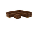 Crockett - Modern Brown Fabric Ottoman