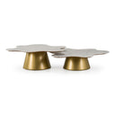 Gabbro - Glam White Marble + Gold Nesting Coffee Table Set