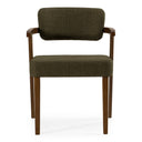 Sacks - Mid-Century Modern Green Fabric + Walnut Dining Chair