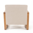 Sada - Mid-Century Modern Beige Linen + Chestnut Accent Chair