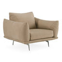 Saint Tropez - Modern Italian Beige Leather Accent Chair