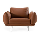 Saint Tropez - Modern Italian Beige Leather Accent Chair