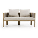 Salvora - Outdoor Beige Fabric & Grey Rope Loveseat