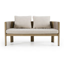 Salvora - Outdoor Beige Fabric & Grey Rope Loveseat