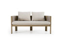 Salvora - Outdoor Beige Fabric & Grey Rope Loveseat