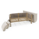 Salvora - Outdoor Beige Fabric & Grey Rope Loveseat