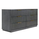 Santa Barbara + Santa Monica - Modern Grey Fabric + Grey Wash Bedroom Set