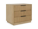 Santa Monica - Modern Natural Oak 3 Drawer Nightstand