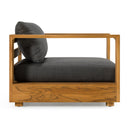 Santorini - Outdoor Olefin Fabric + Natural Teak Lounge Chair