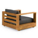 Santorini - Outdoor Olefin Fabric + Natural Teak Lounge Chair
