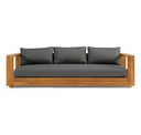 Santorini - Outdoor Grey Olefin Fabric + Natural Teak Sofa Set