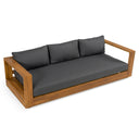 Santorini - Outdoor Olefin Fabric + Natural Teak Sofa