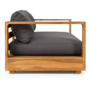 Santorini - Outdoor Grey Olefin Fabric + Natural Teak Sofa