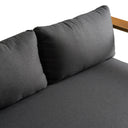 Santorini - Outdoor Grey Olefin Fabric + Natural Teak Sofa Set