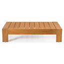 Santorini - Outdoor Grey Olefin Fabric + Natural Teak Sofa Set