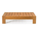 Skaros - Outdoor Grey Olefin Fabric + Eucalyptus Sectional Sofa + Coffee Table Set