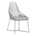 Sarah Modern Pearl Grey Leatherette Dining Chair (Set of 2)