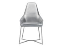 Sarah Modern Pearl Grey Leatherette Dining Chair (Set of 2)