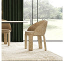 Kiefer - Modern Faux Travertine Ceramic + Bronze Dining Table