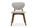 Savannah - Mid-Century Modern Grey Fabric + Walnut Dining Chair