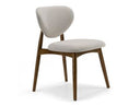 Savannah - Mid-Century Modern Grey Fabric + Walnut Dining Chair
