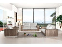 Cordova Modern Bronze & White Leather Sofa Set