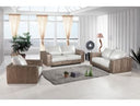 Cordova Modern Bronze & White Leather Sofa Set