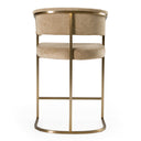 Sebastian - Modern Brown Fabric + Antique Brass Counter Chair