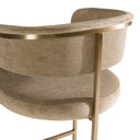Sebastian - Modern Brown Fabric + Antique Brass Counter Chair