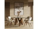 Kaye - Modern Walnut + Glass 71" Round Dining Table