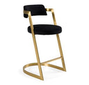Shandra - Black Leatherette + Gold Counter Stool