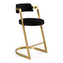 Shandra - Black Velvet + Gold Counter Stool