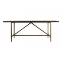 Shane - Modern Acacia & Brass Dining Table