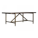 Shane - Modern Acacia & Brass Dining Table