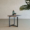 Sharon Modern Concrete & Black Metal End Table