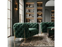Sheila - Transitional Emerald Green Fabric Chair