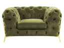 Sheila - Transitional Green Fabric Chair