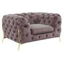 Sheila - Transitional Silver Fabric Loveseat