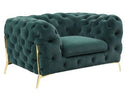 Sheila - Transitional Emerald Green Fabric Chair