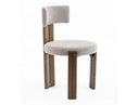 Sheridan - Mid-Century Modern Grey Fabric + Walnut Dining Chair
