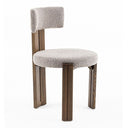 Sheridan - Mid-Century Modern Grey Fabric + Walnut Dining Chair