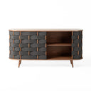 Sheridan - Mid-Century Modern Grey Fabric + Walnut Buffet