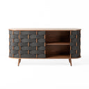 Sheridan - Mid-Century Modern Grey Fabric + Walnut Buffet