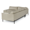 Sherry - Modern Grey Leather Left Facing Sectional Sofa