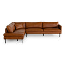Sherry - Modern Cognac Leather Left Facing Sectional Sofa