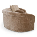 Sheth - Modern Brown Fabric Curved Sectional Sofa