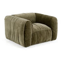 Siegal - Modern Olive Green Fabric Bench