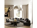 Simpson - Contemporary Dark Grey Fabric Curved Modular Sectional Sofa